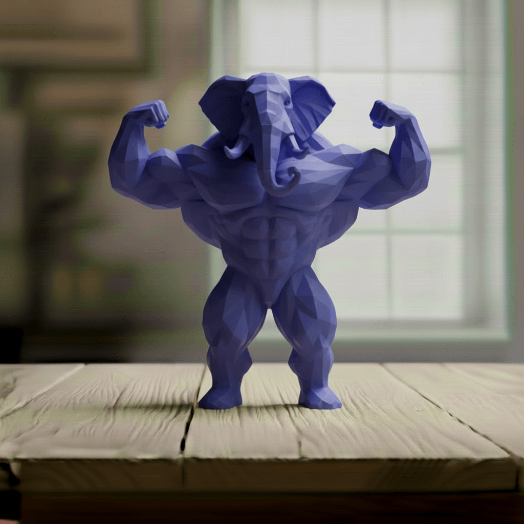 Elephant gym lowpoly 3d model