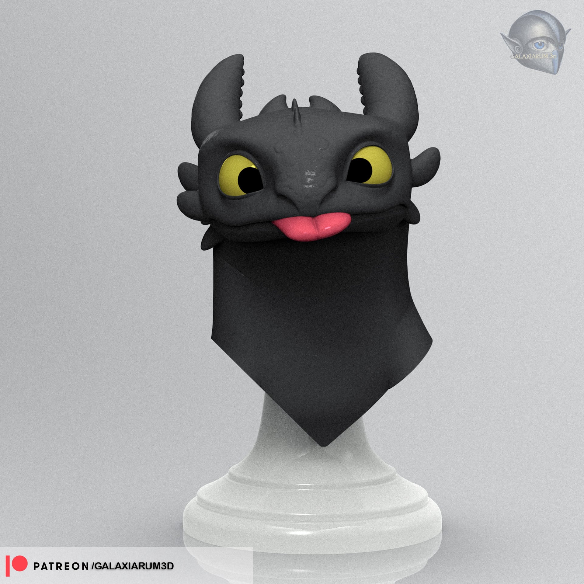 Toothless Night Fury – Playful Bust STL 3d model