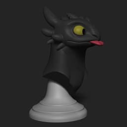 Toothless Night Fury – Playful Bust STL 3d model