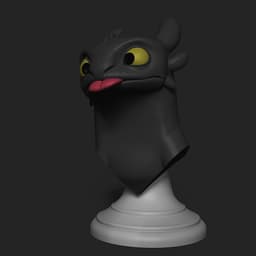 Toothless Night Fury – Playful Bust STL 3d model