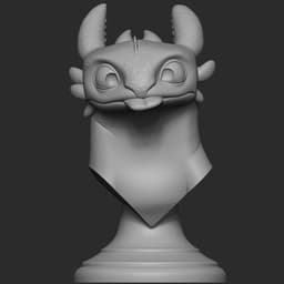 Toothless Night Fury – Playful Bust STL 3d model