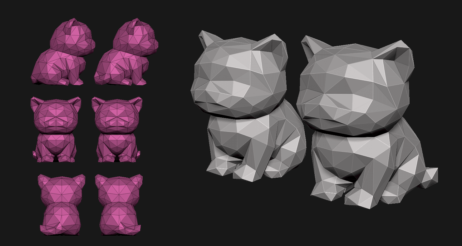 Lowpoly Kittens V1 3d model