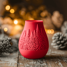 Snowlit Vase for Charming Christmas Home Decor 3d model