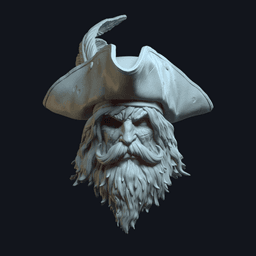 Seawolf v1 Action Figure Head 3d model