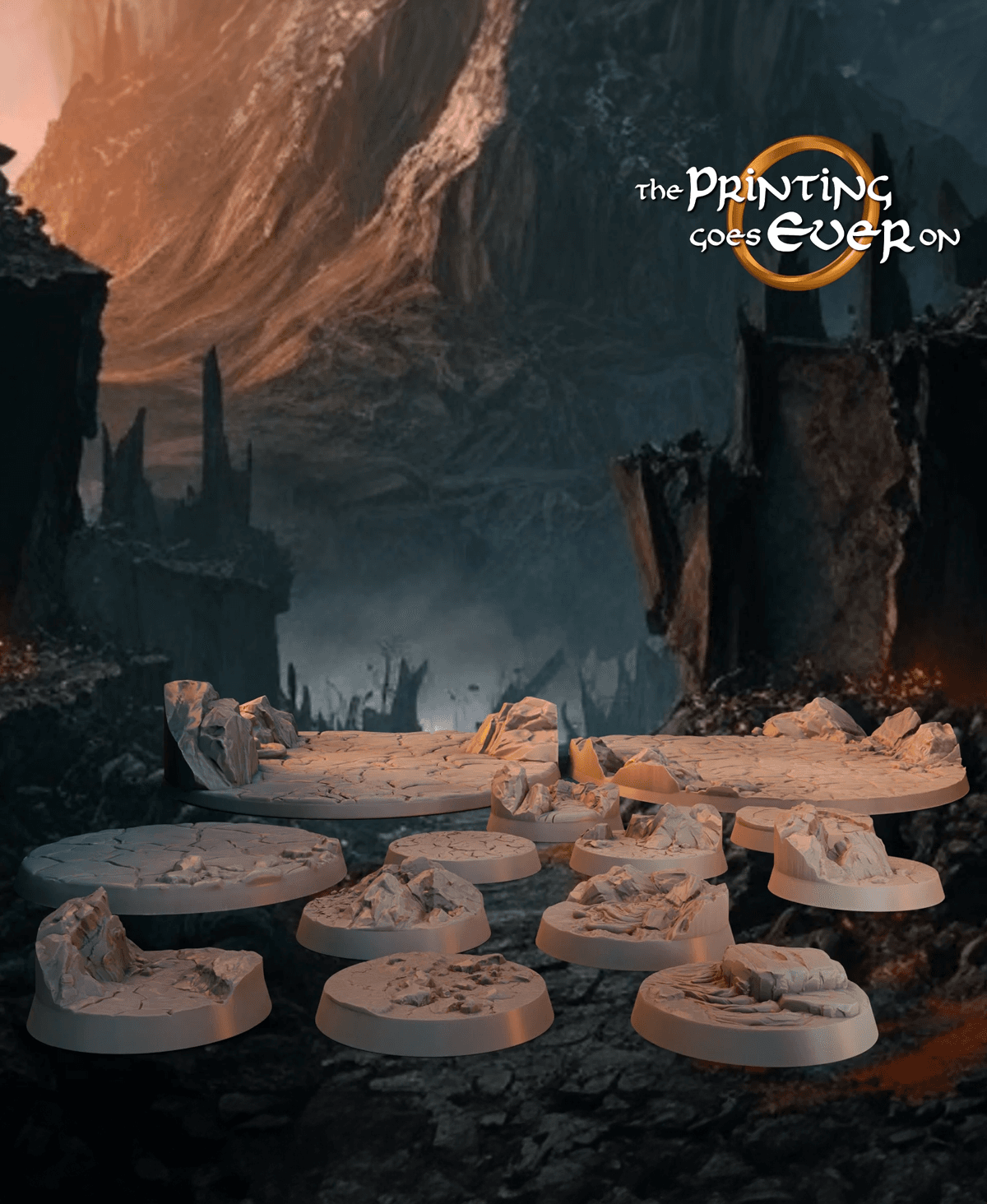 Lava and Wasteland Printable Bases 3d model
