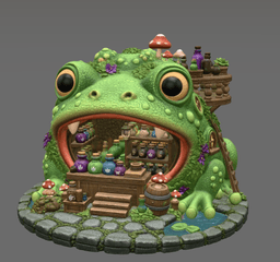 Frog Alchemist Apothecary STL File for 3D Print 3d model
