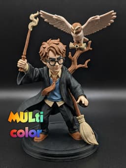Harry Potter & Hedwig Multi-Color 3MF | Wizard | Bambu Ready 3d model