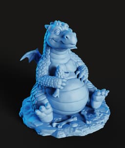 Chubby Dragon STL | Fantasy Figure 3D Print | Cute Dragon 3d model