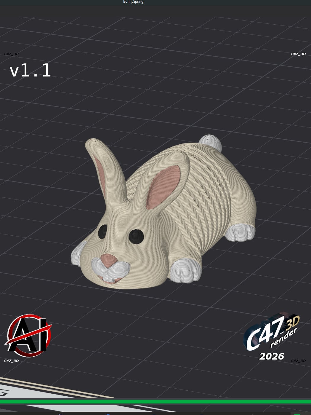 Springy Bunny 3d model