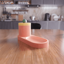 Fluted Desktop Organizer Set - Modern Desk Container with Lid 3d model