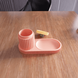 Fluted Desktop Organizer Set - Modern Desk Container with Lid 3d model
