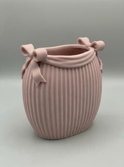 Coquette Aesthetic Desktop Mini Bin | Ribbed Bow Design 3d model