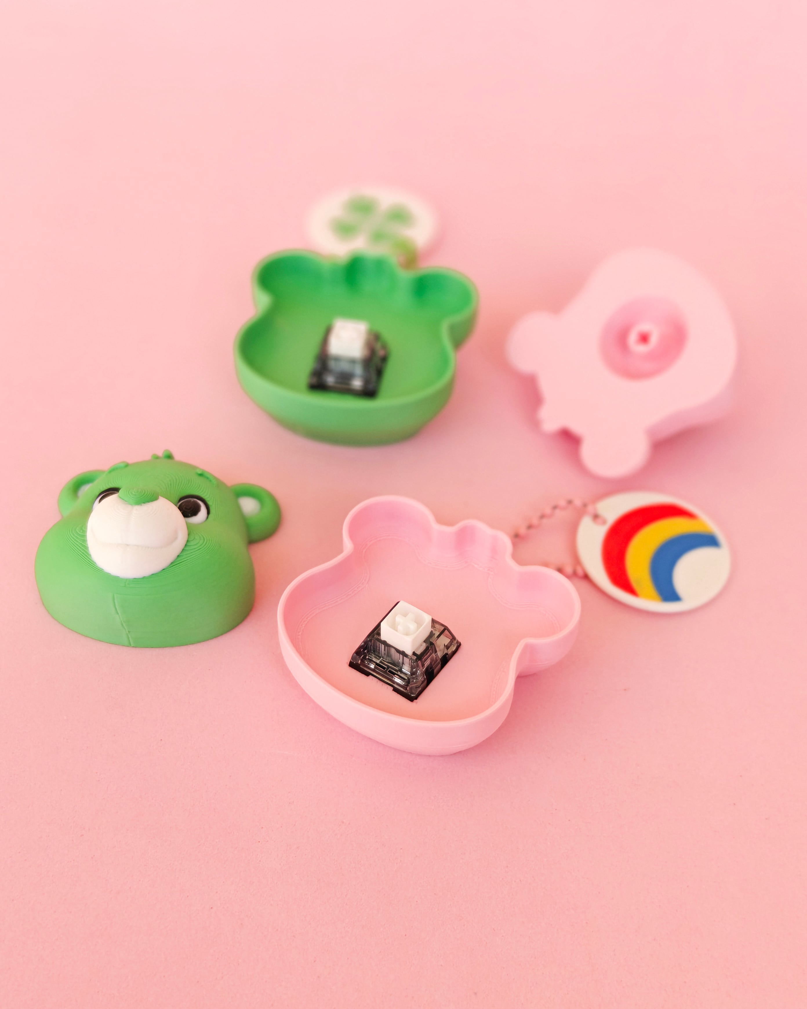 Care Bears Clicker Collection | Cute Bear Fidget Clickers Keychain 3d model