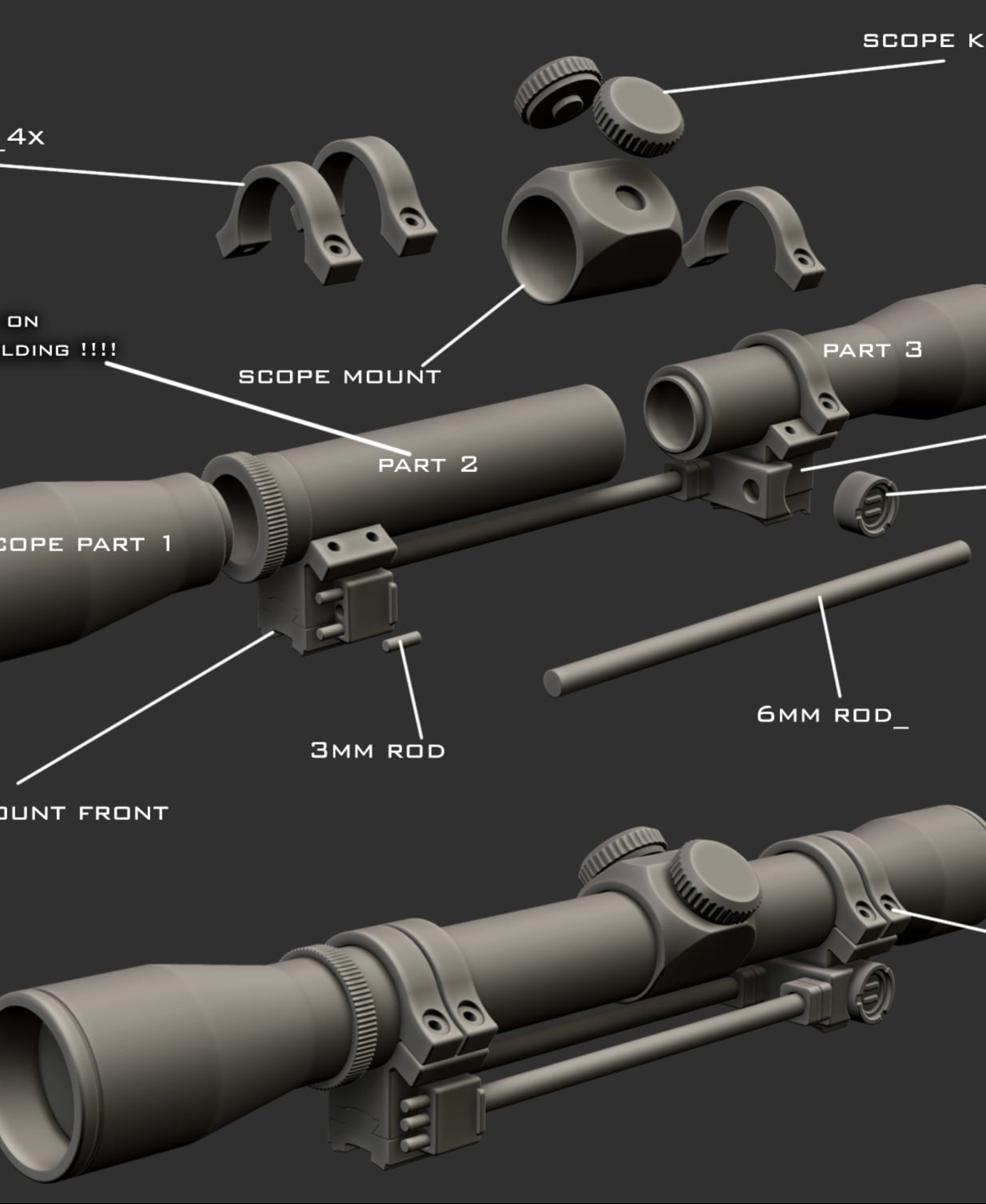 EE-3 Carbine Rifle 3d model