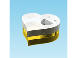 Fluffy Hearts Lo H, nestable box (v3) 3d model