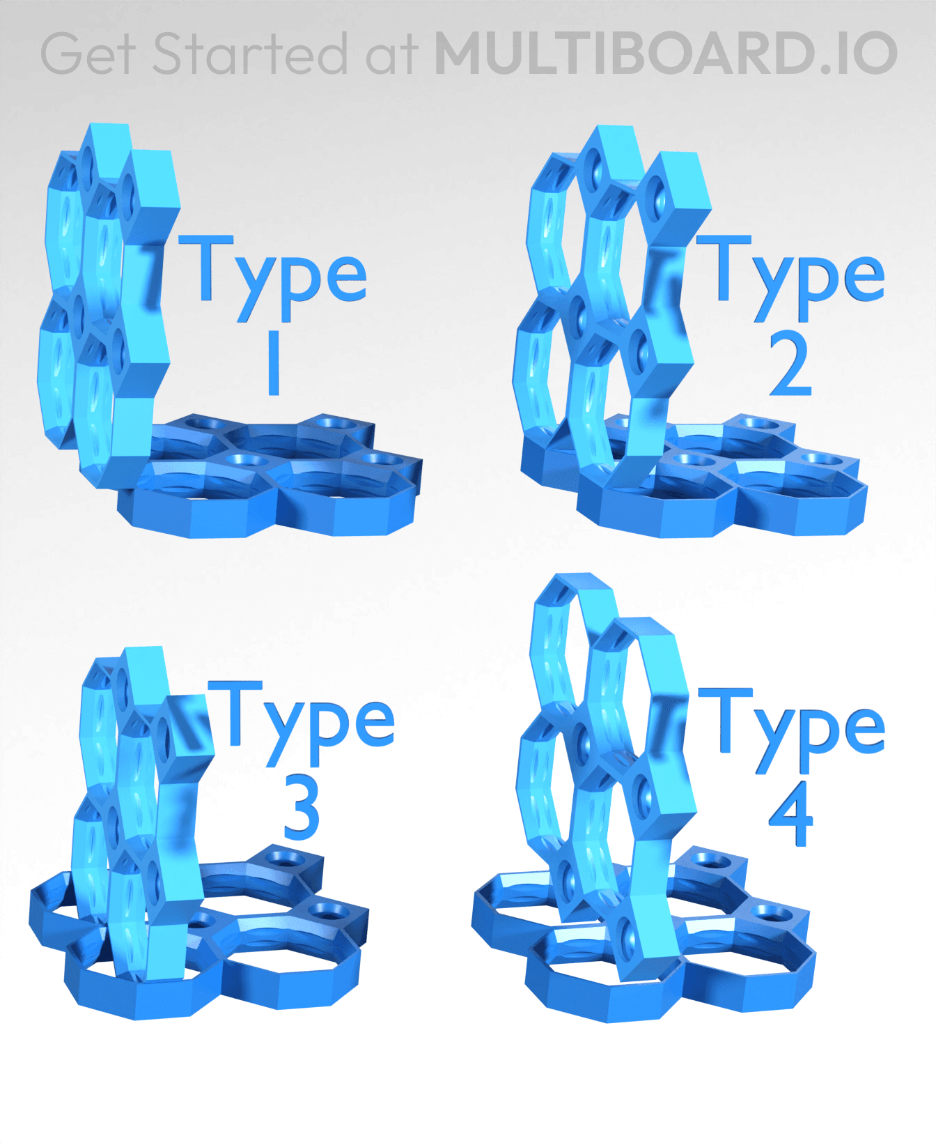 Type 4, Small Thread Holes, 2x2 Inside Bracket 3d model