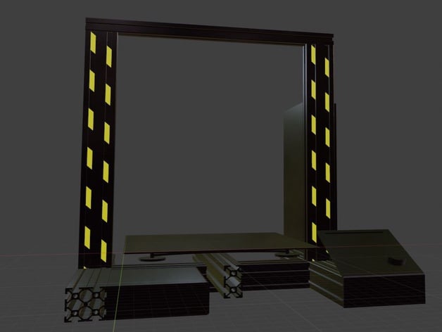 Danger stripes mod for 3D-printer profile 3d model