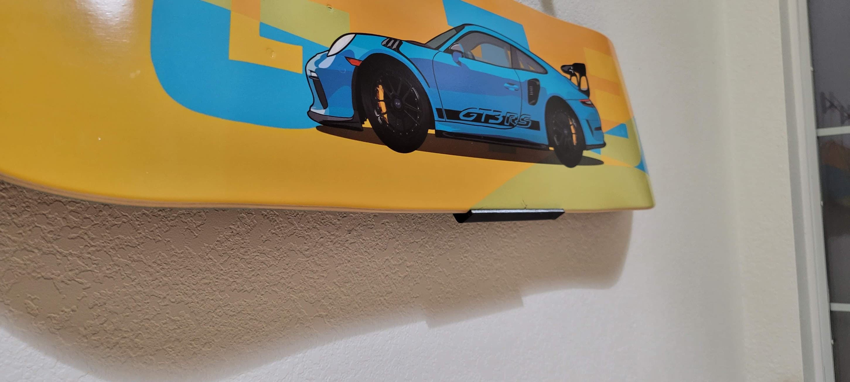 Skateboard Deck Wall Mount (center mount with velcro tabs) V1.stl 3d model