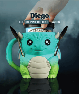 Diego, the Ice Pint Holding Dragon 3d model