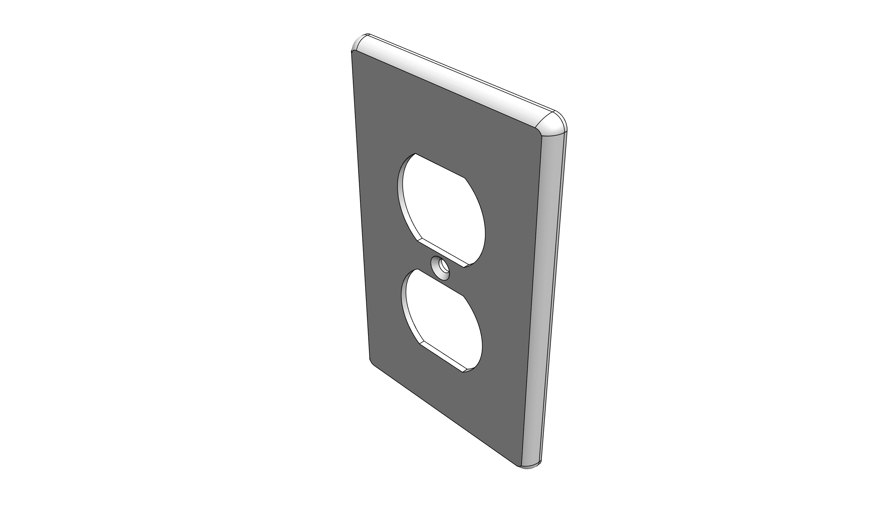 Single Gang Electrical Outlet Wall Plate (Original Replacement) 3d model
