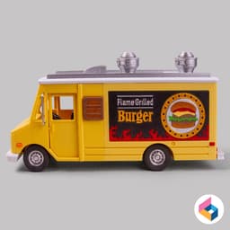 Burger food truck 3d model