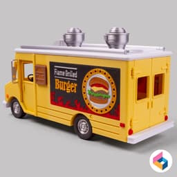 Burger food truck 3d model