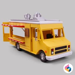 Burger food truck 3d model