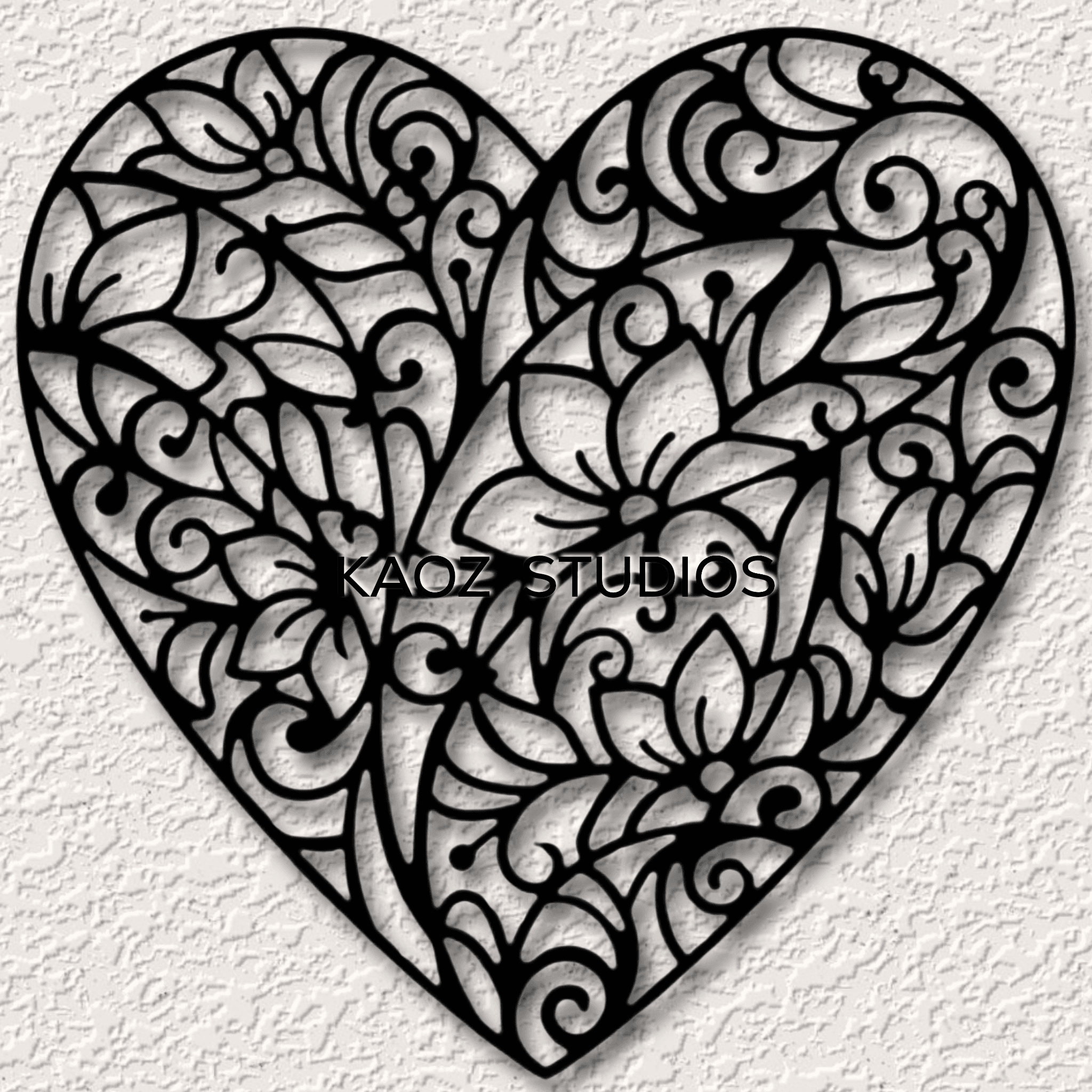 heart flowers wall art floral heart wall decor valentines day decoration 3d model