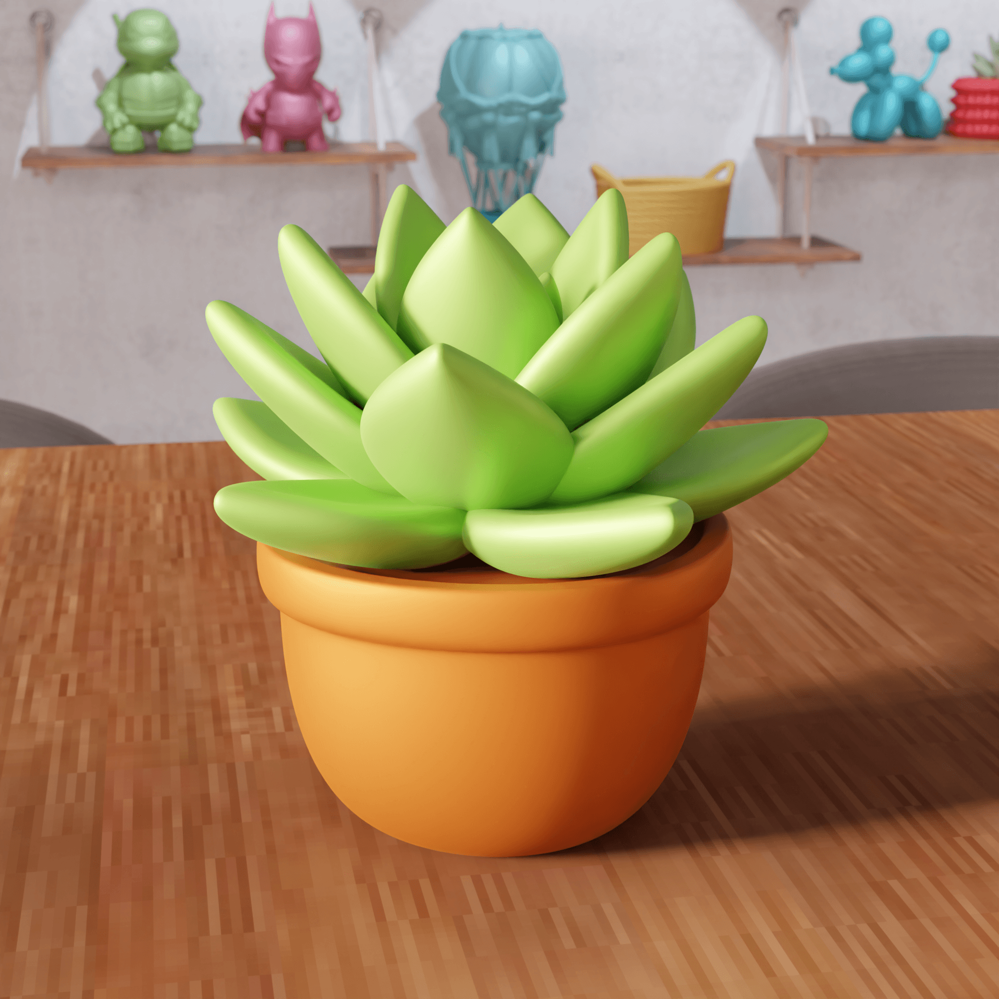 Succulent Planter Desk Sculpture 3d model