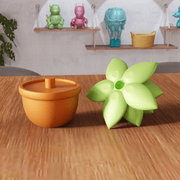 Succulent Planter Desk Sculpture 3d model
