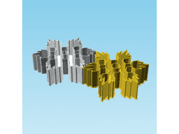 Shuriken 006E, nestable box (v2) 3d model