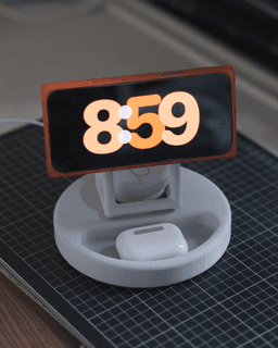 Rotatable MagSafe Bedside Dock – 3D Printed Stand 3d model