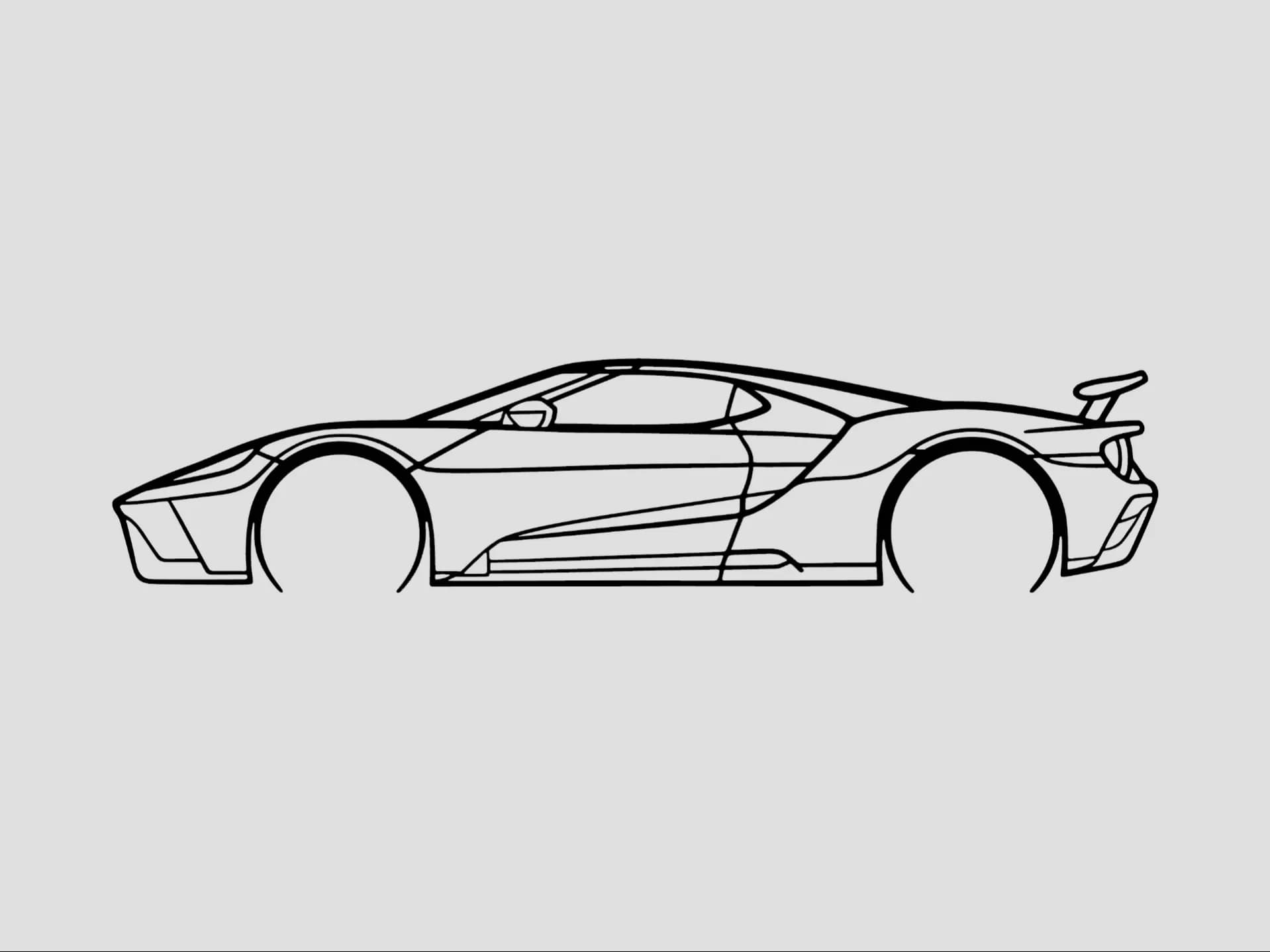 Ford GT Silhouette Wall Art 3d model