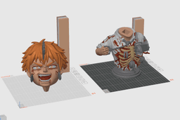 Chainsaw Man Denji Bust 3MF | Anime Multi-Color | Gore 3d model