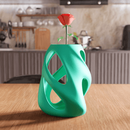 Organic Twisted Cutout Vase 3d model