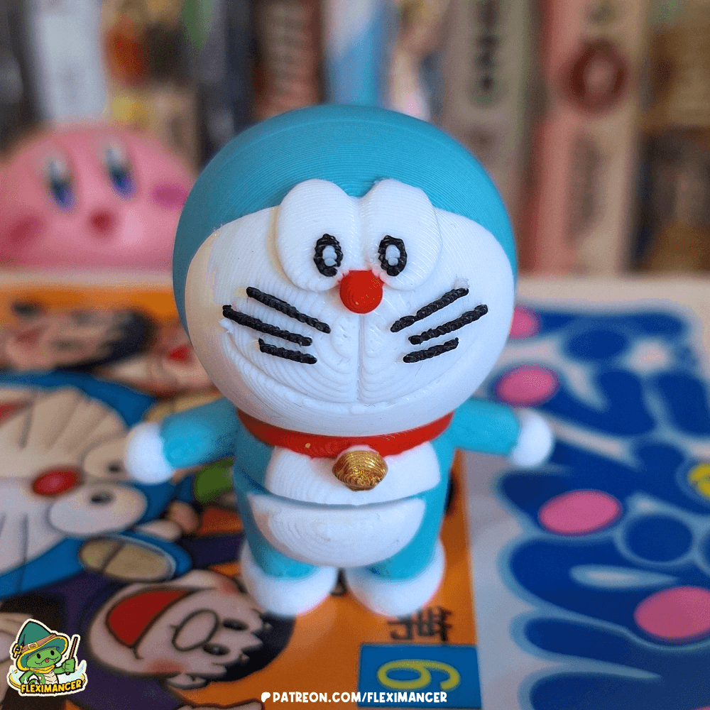 Doraemon | Flexi print-in-place + Keychain | Multicolor 3d model