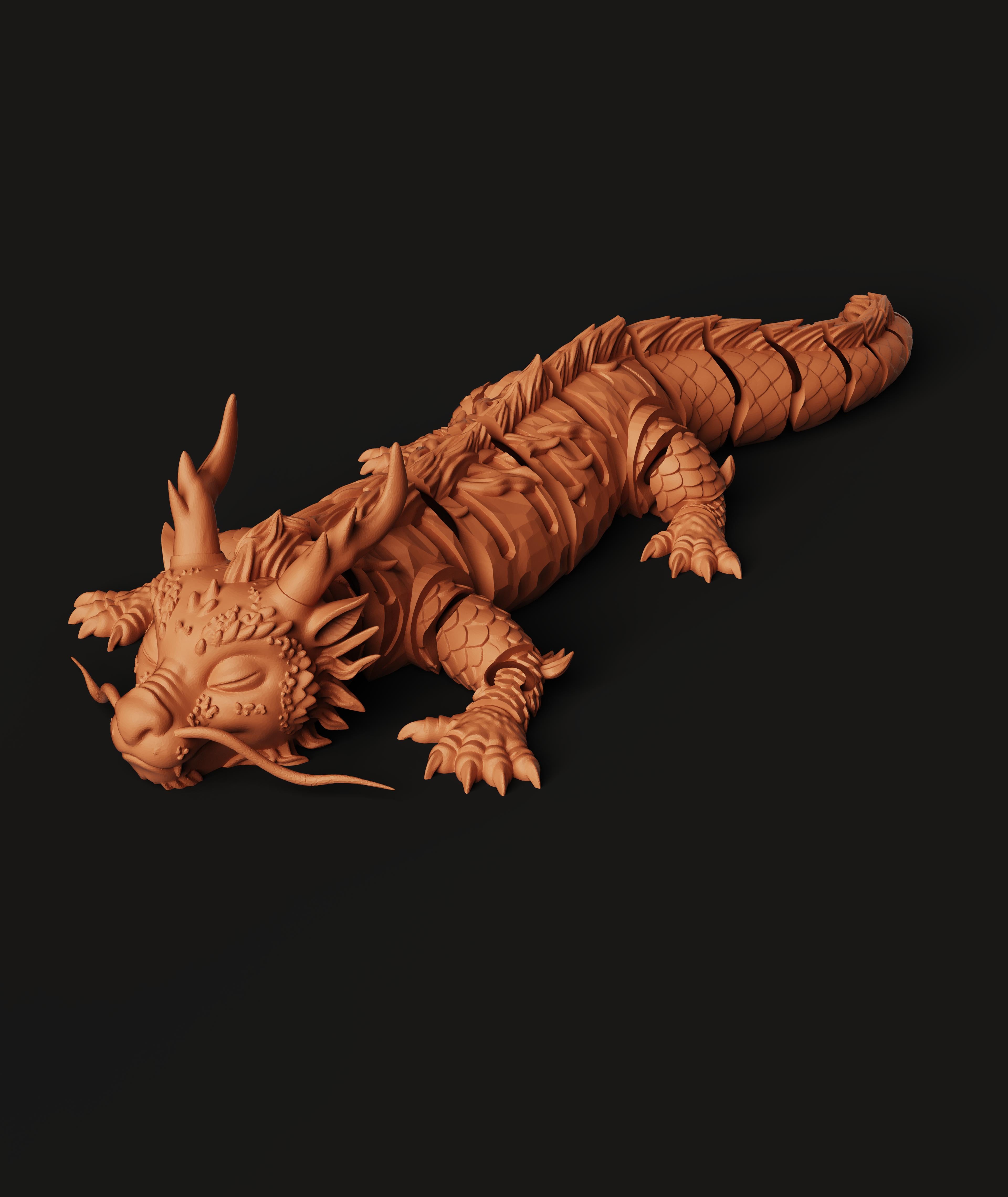Imperial Dragon Articulated Multi-Color 3MF | Fantasy Model | Bambu Ready 3d model