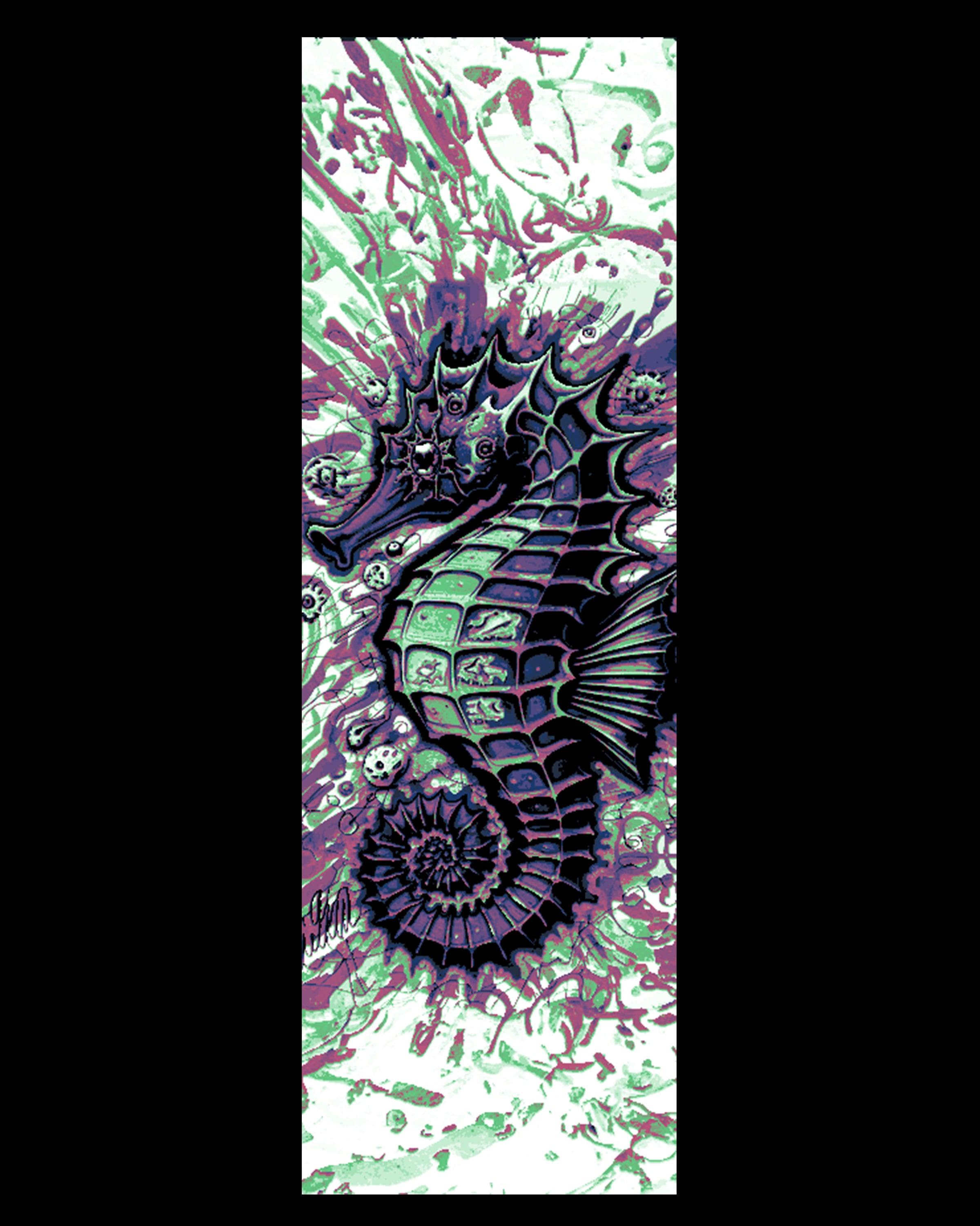 Funky Seahorses - Set of Bookmarks 3d model