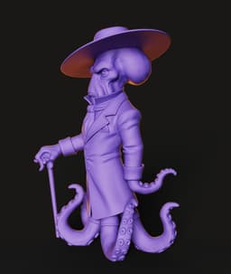 Dapper Octopus STL | Fantasy Figure 3D Print | No AMS 3d model