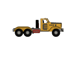 Yellow Zil Truck Chassis 3d model