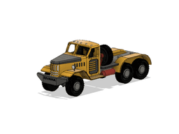 Yellow Zil Truck Chassis 3d model