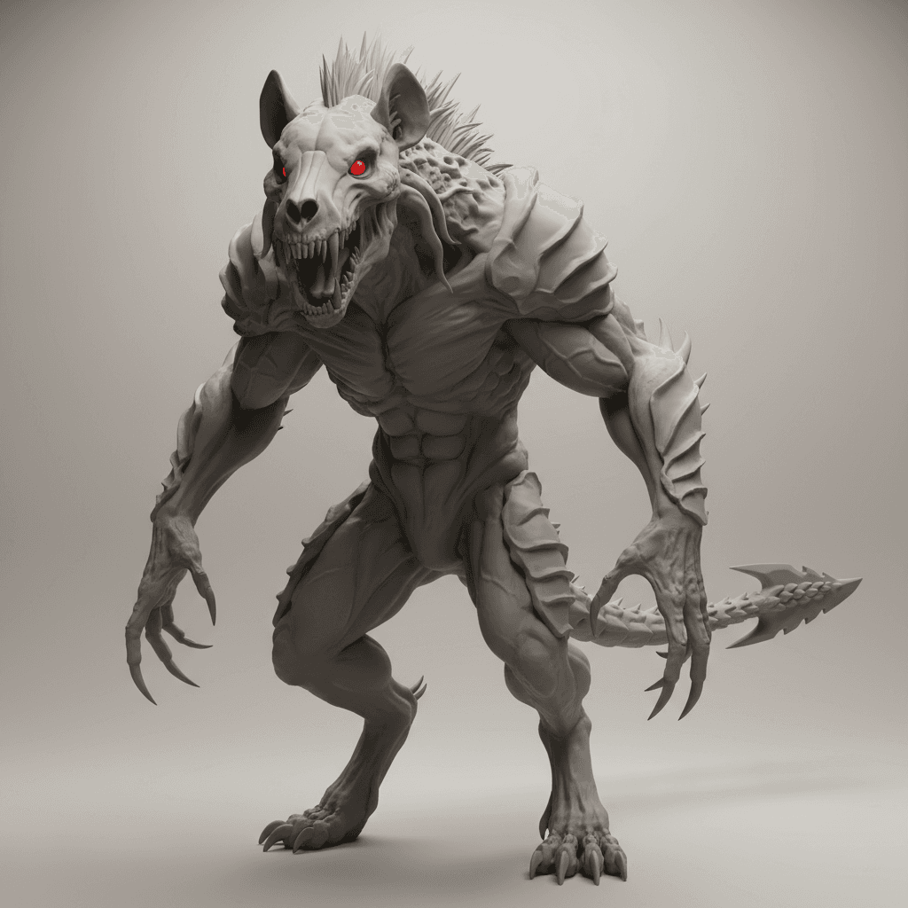 Alien Hyena Predator Monster Premium STL Download 3d model