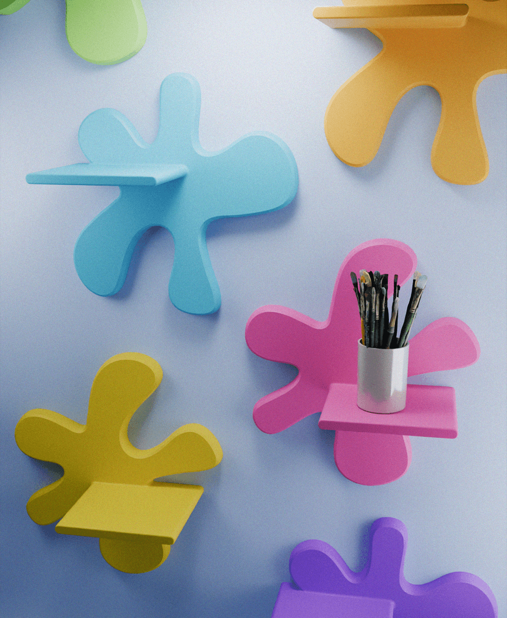 Splash Wall Shelf Set 3d model