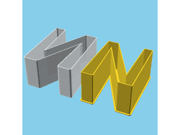 LATIN CAPITAL LETTER N, nestable box (v1) 3d model