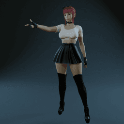 Curvy Woman Pointing v2 3d model