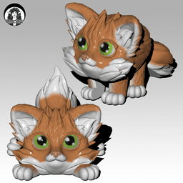 Fox Puffling - Exclusive Model 3d model