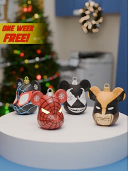 Marvel Christmas Ornaments Collection 3d model