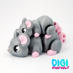 Tiny Mouse Flexi + Keychain + Mushroom Hideout 3d model
