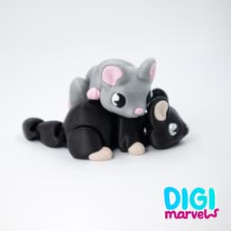 Tiny Mouse Flexi + Keychain + Mushroom Hideout 3d model