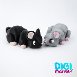 Tiny Mouse Flexi + Keychain + Mushroom Hideout 3d model